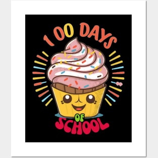 100 Days of School Shirt - Classic 100 Days of School T-Shirt for Teacher or Kids, Happy Cupcake Posters and Art